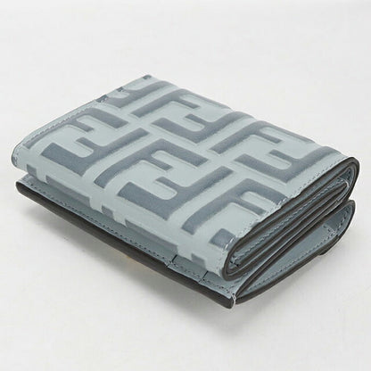 中古 フェンディ 三つ折り財布 三折財布 コンパクト レディース ブランド FENDI FFダイヤモンド 8M0480 ブルー USDFE115787011