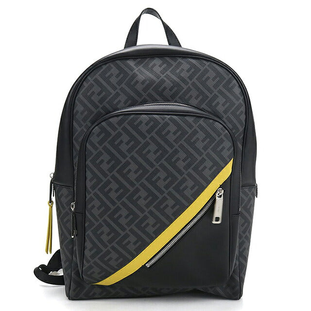 中古 フェンディ リュック メンズ ブランド FENDI ダイアゴナル バックパック 7VZ074 ブラック USDFE116107011