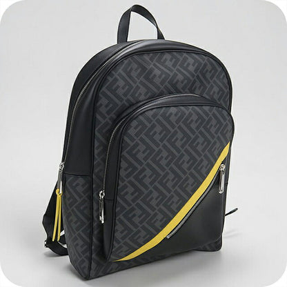 中古 フェンディ リュック メンズ ブランド FENDI ダイアゴナル バックパック 7VZ074 ブラック USDFE116107011