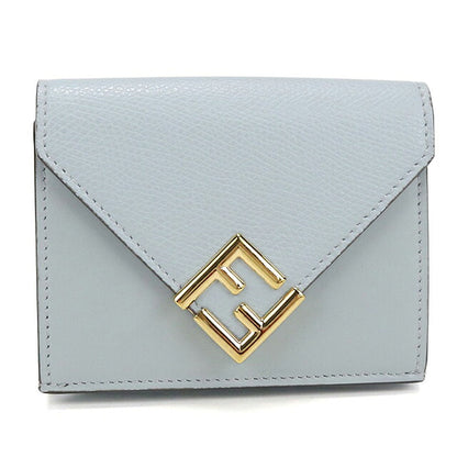 中古 フェンディ 三つ折り財布 三折財布 コンパクト レディース ブランド FENDI FFダイヤモンド 8M0480 ALV4 ブルー USDFE116258011