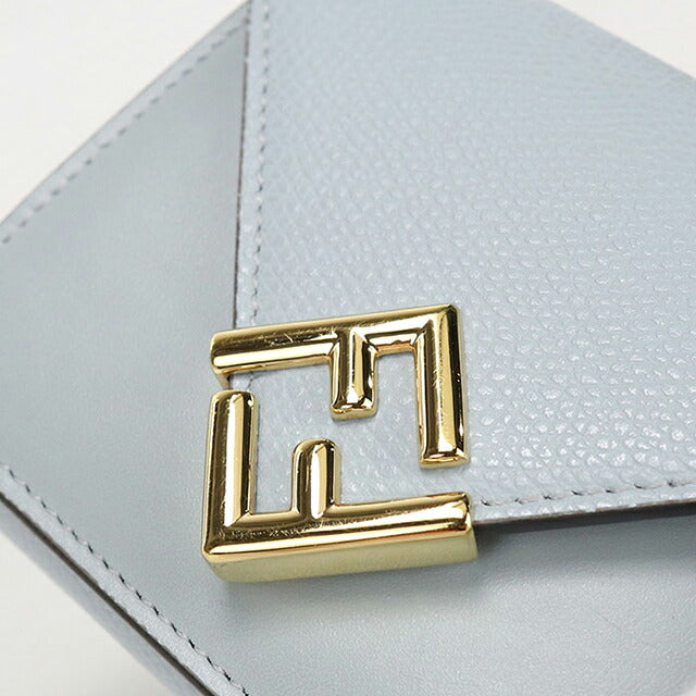 中古 フェンディ 三つ折り財布 三折財布 コンパクト レディース ブランド FENDI FFダイヤモンド 8M0480 ALV4 ブルー USDFE116258011