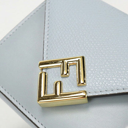 中古 フェンディ 三つ折り財布 三折財布 コンパクト レディース ブランド FENDI FFダイヤモンド 8M0480 ALV4 ブルー USDFE116258011