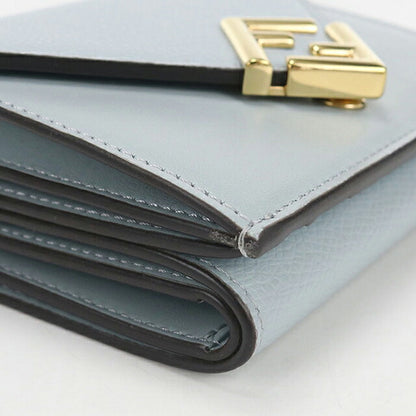 中古 フェンディ 三つ折り財布 三折財布 コンパクト レディース ブランド FENDI FFダイヤモンド 8M0480 ALV4 ブルー USDFE116258011