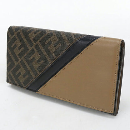 中古 フェンディ 長財布二折 メンズ ブランド FENDI ダイアゴナル 7M0264 AJF8 ブラウン USDFE116273011