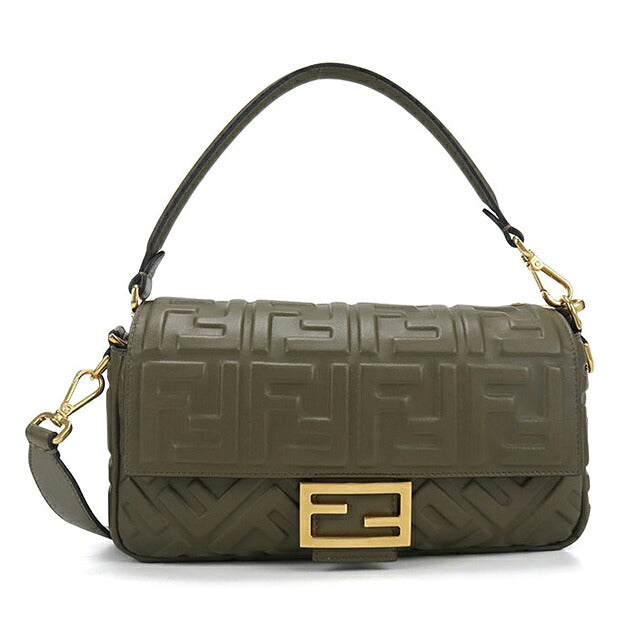 中古 フェンディ ハンドバッグ レディース ブランド FENDI バゲット 2WAY 8BR600 カーキ USDFE116455011