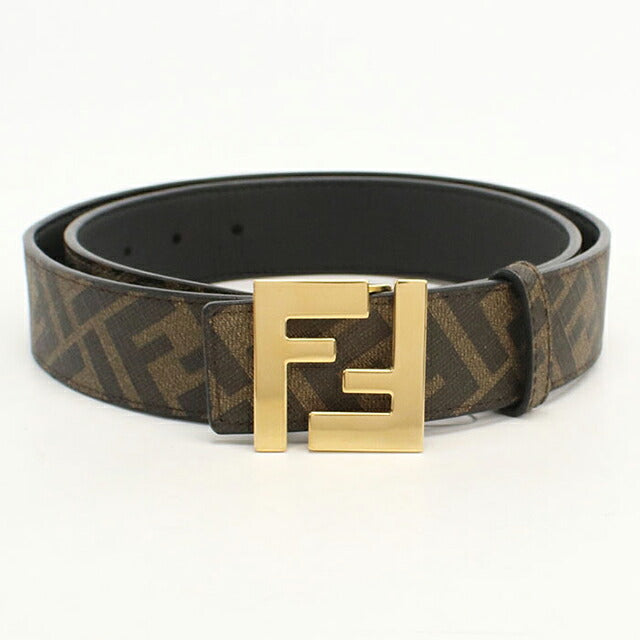 極美品 FENDI フェンディ ベルト ズッカ ゴールド金具 保存袋付き 中古 フェンディ ベルト メンズ ブランド FENDI ズッカ FFスクエア
