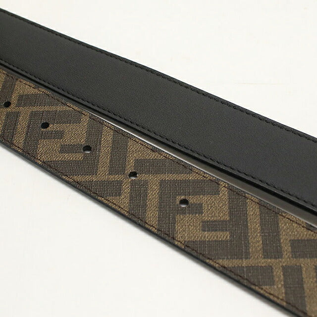 中古 フェンディ ベルト メンズ ブランド FENDI ズッカ FFスクエアベルト 7C0424AGR9F18I0 ブラウン USDFE116742011