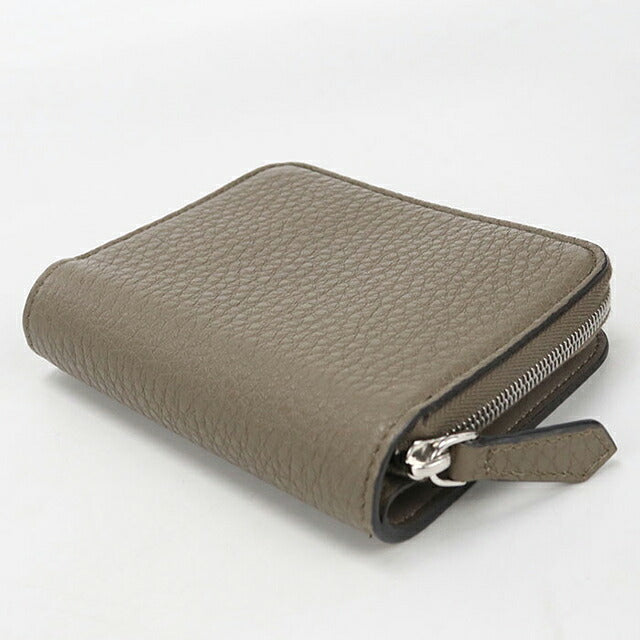 中古 フェンディ 二つ折り財布 二折財布 コンパクト レディース ブランド FENDI  ミディアム ウォレット 8M0407 グレー USDFE117131011