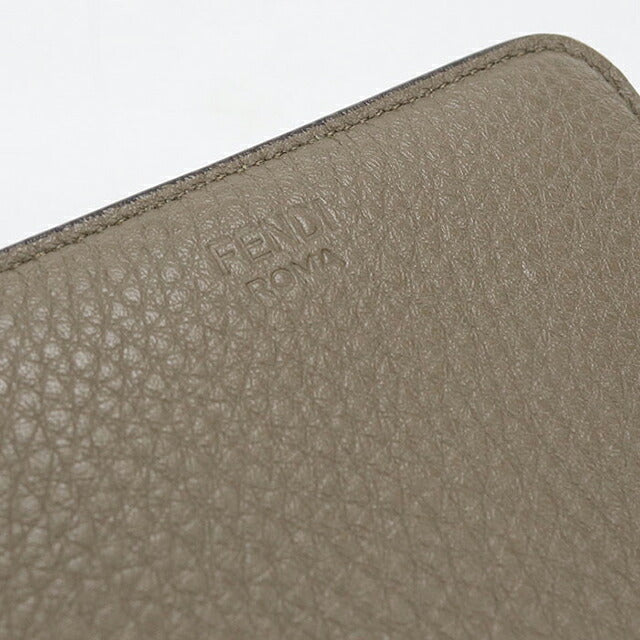 中古 フェンディ 二つ折り財布 二折財布 コンパクト レディース ブランド FENDI  ミディアム ウォレット 8M0407 グレー USDFE117131011