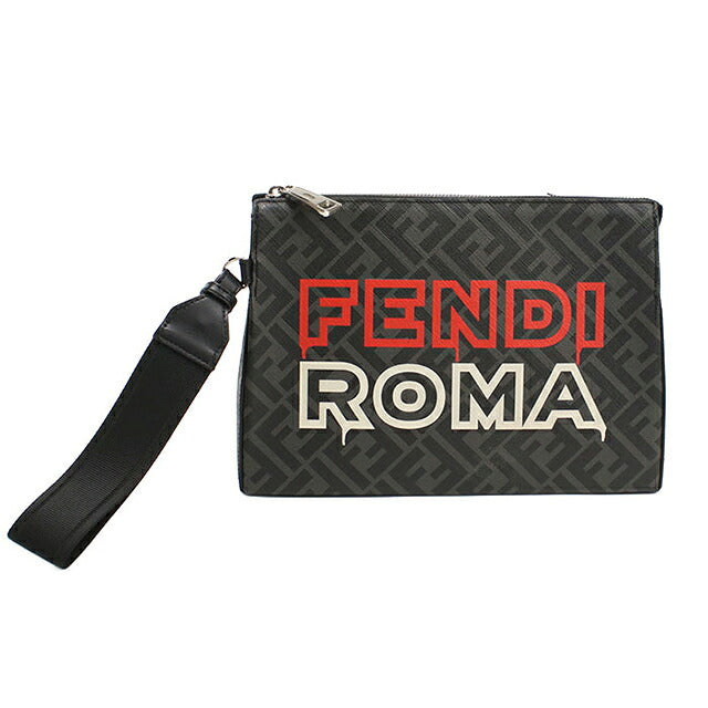 中古 フェンディ クラッチバッグ メンズ ブランド FENDI FFキャンバス