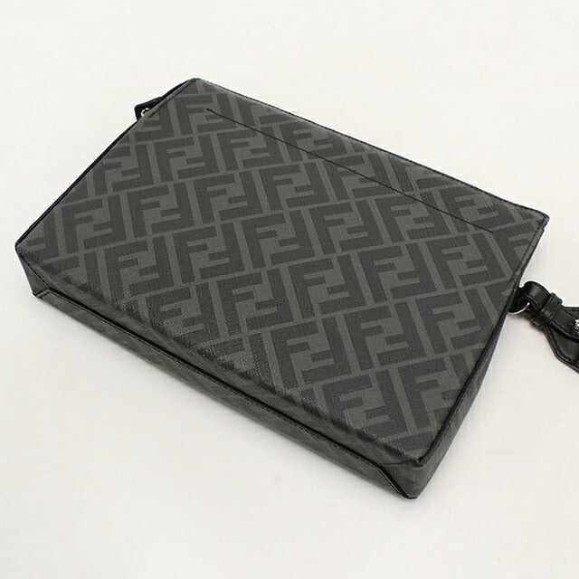 中古 フェンディ クラッチバッグ メンズ ブランド FENDI FFキャンバス  7VA564 ブラック USDFE117166011