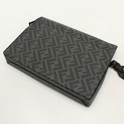 中古 フェンディ クラッチバッグ メンズ ブランド FENDI FFキャンバス  7VA564 ブラック USDFE117166011
