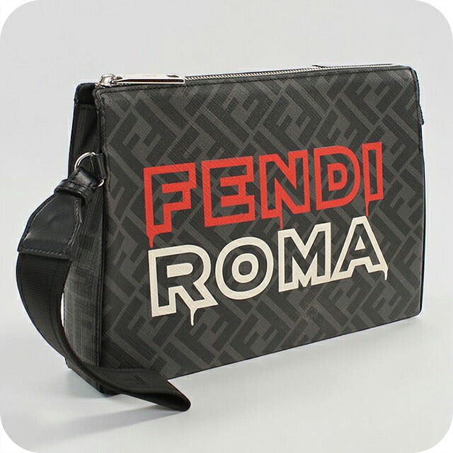 中古 フェンディ クラッチバッグ メンズ ブランド FENDI FFキャンバス  7VA564 ブラック USDFE117166011