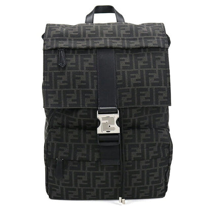 中古 フェンディ リュック メンズ ブランド FENDI FFジャガード バックパック 7VZ066 ブラック USDFE117362011