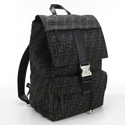 中古 フェンディ リュック メンズ ブランド FENDI FFジャガード バックパック 7VZ066 ブラック USDFE117362011