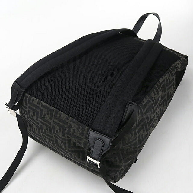 中古 フェンディ リュック メンズ ブランド FENDI FFジャガード バックパック 7VZ066 ブラック USDFE117362011