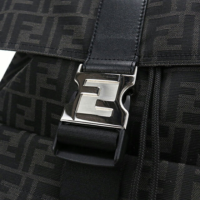 中古 フェンディ リュック メンズ ブランド FENDI FFジャガード バックパック 7VZ066 ブラック USDFE117362011