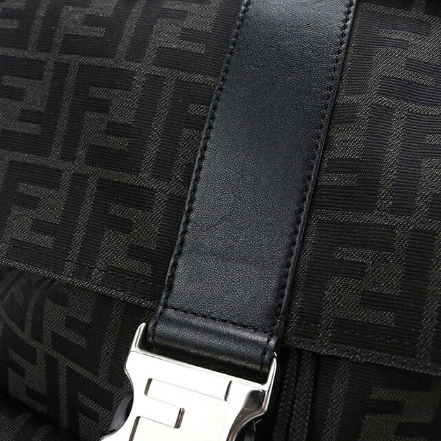 中古 フェンディ リュック メンズ ブランド FENDI FFジャガード バックパック 7VZ066 ブラック USDFE117362011