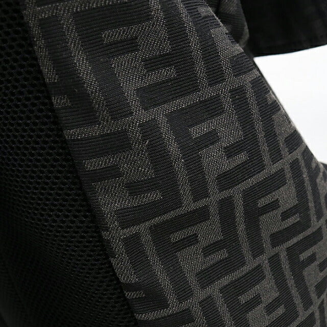 中古 フェンディ リュック メンズ ブランド FENDI FFジャガード バックパック 7VZ066 ブラック USDFE117362011