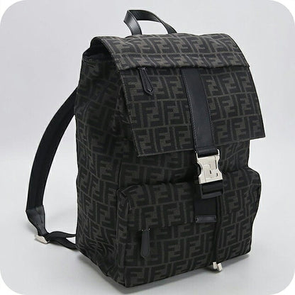 中古 フェンディ リュック メンズ ブランド FENDI FFジャガード バックパック 7VZ066 ブラック USDFE117362011