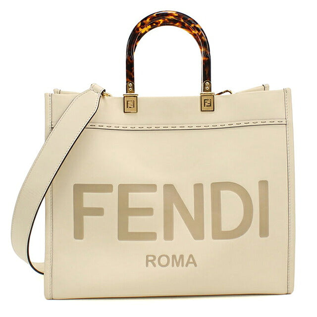 中古 フェンディ トートバッグ レディース ブランド FENDI  サンシャイン ミディアム 8BH386 ホワイト USDFE117487011