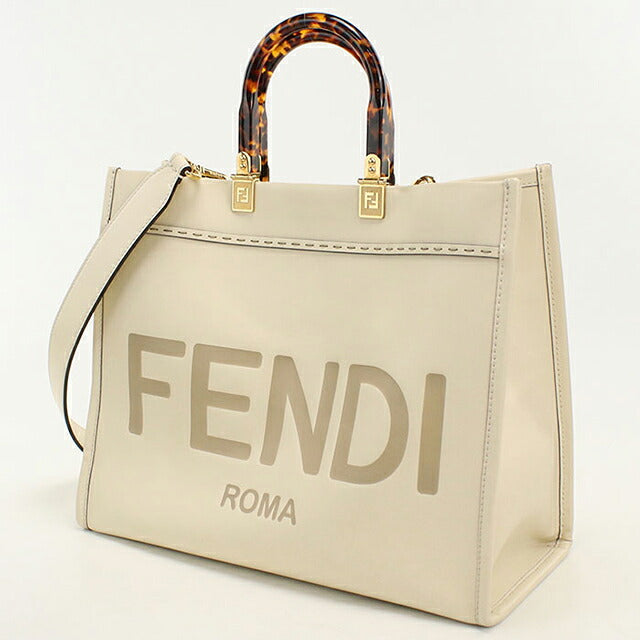 中古 フェンディ トートバッグ レディース ブランド FENDI  サンシャイン ミディアム 8BH386 ホワイト USDFE117487011