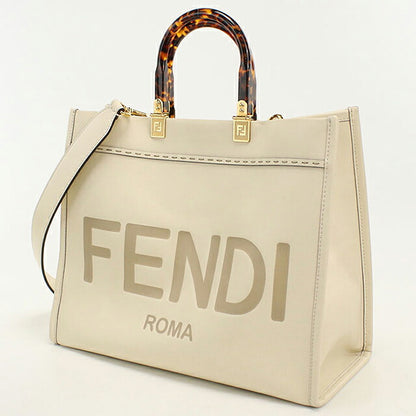 中古 フェンディ トートバッグ レディース ブランド FENDI  サンシャイン ミディアム 8BH386 ホワイト USDFE117487011