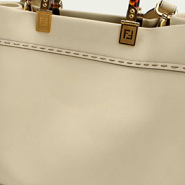 中古 フェンディ トートバッグ レディース ブランド FENDI  サンシャイン ミディアム 8BH386 ホワイト USDFE117487011