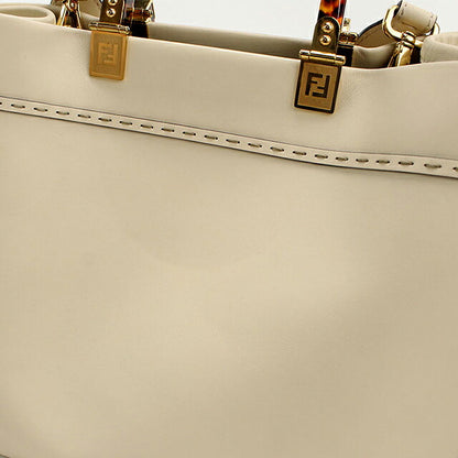 中古 フェンディ トートバッグ レディース ブランド FENDI  サンシャイン ミディアム 8BH386 ホワイト USDFE117487011