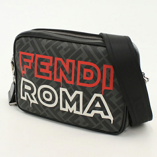 中古 フェンディ ショルダーバッグ メンズ ブランド FENDI ズッカ カメラケース 7M0286 ブラック USDFE117516011
