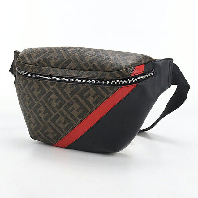 中古 フェンディ ボディバッグ メンズ ブランド FENDI ダイアゴナル ベルトバッグ 7VA434 ブラウン USDFE117573011