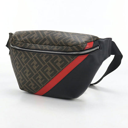 中古 フェンディ ボディバッグ メンズ ブランド FENDI ダイアゴナル ベルトバッグ 7VA434 ブラウン USDFE117573011