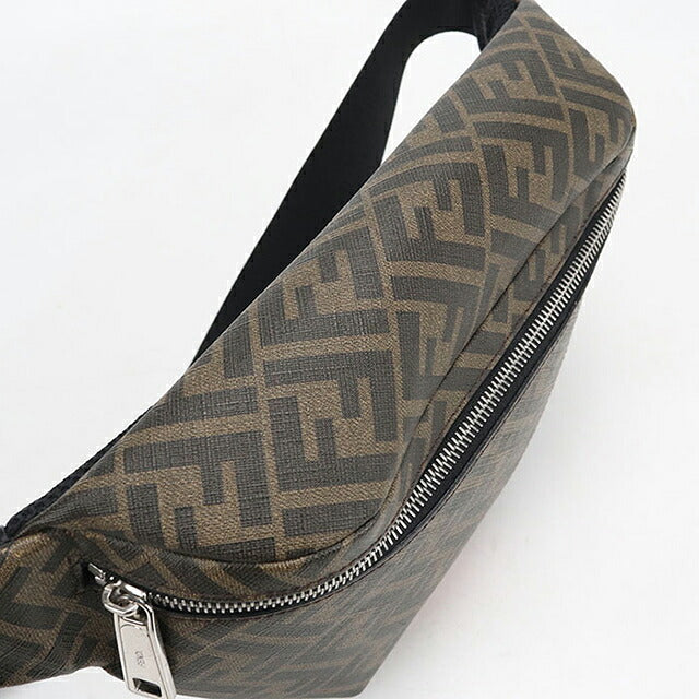 中古 フェンディ ボディバッグ メンズ ブランド FENDI ダイアゴナル ベルトバッグ 7VA434 ブラウン USDFE117573011