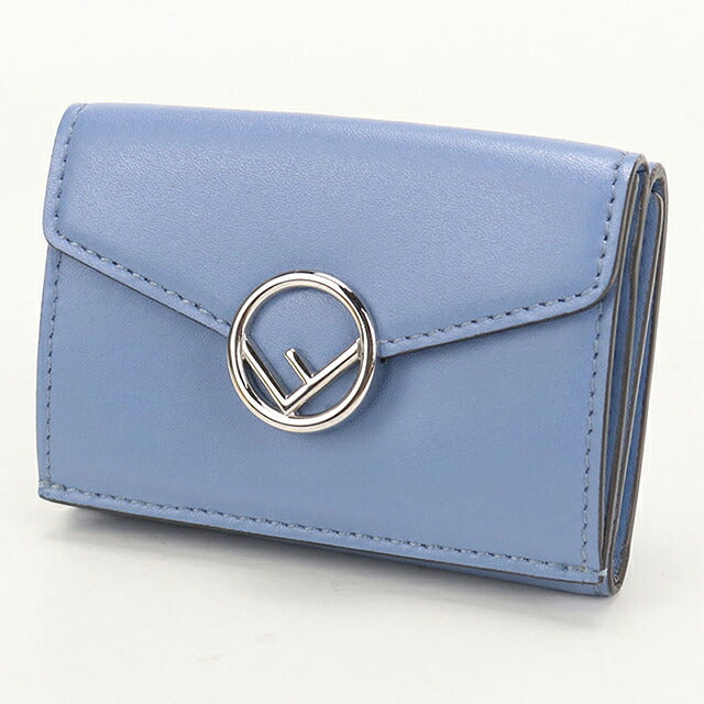中古 フェンディ 三つ折り財布 三折財布 コンパクト レディース ブランド FENDI エフイズフェンディ  8M0395 ブルー USDFE118364011
