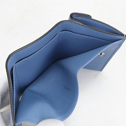 中古 フェンディ 三つ折り財布 三折財布 コンパクト レディース ブランド FENDI エフイズフェンディ  8M0395 ブルー USDFE118364011