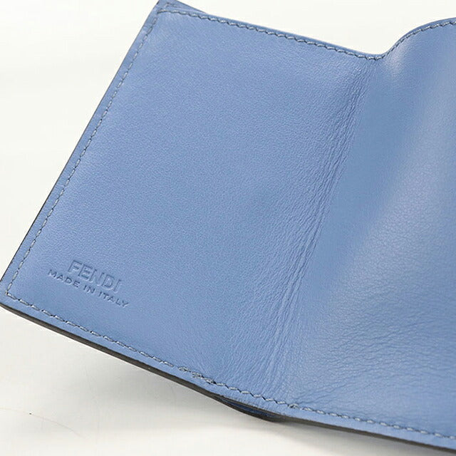 中古 フェンディ 三つ折り財布 三折財布 コンパクト レディース ブランド FENDI エフイズフェンディ  8M0395 ブルー USDFE118364011