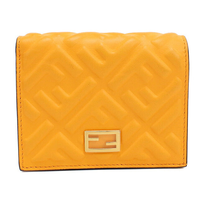 フェンディ 二つ折り財布 二折財布 コンパクト レディース ブランド FENDI バゲット  8M0420 オレンジ USDFE118569011