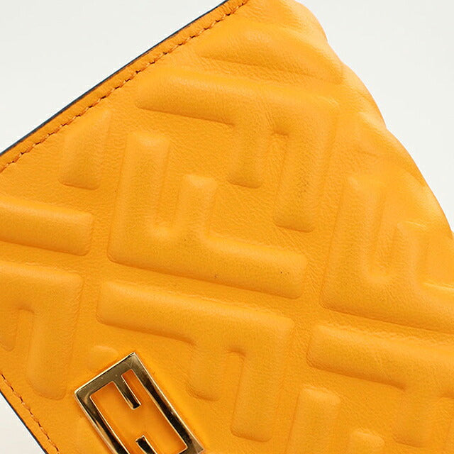 フェンディ 二つ折り財布 二折財布 コンパクト レディース ブランド FENDI バゲット  8M0420 オレンジ USDFE118569011