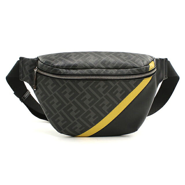 フェンディ ボディバッグ メンズ ブランド FENDI ダイアゴナル ベルトバッグ 7VA434 ブラック USDFE118732011