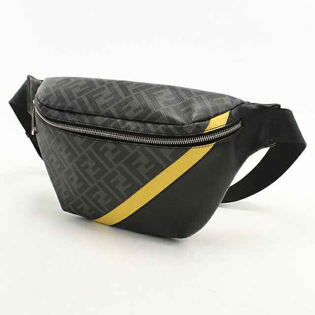 フェンディ ボディバッグ メンズ ブランド FENDI ダイアゴナル ベルトバッグ 7VA434 ブラック USDFE118732011