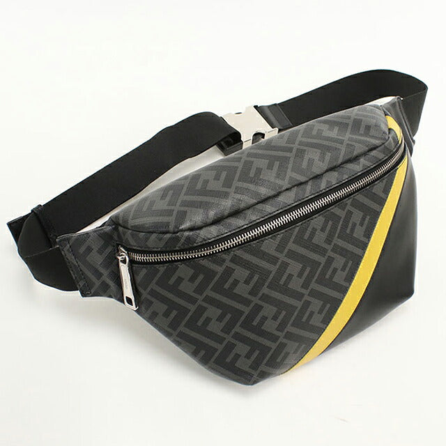 フェンディ ボディバッグ メンズ ブランド FENDI ダイアゴナル ベルトバッグ 7VA434 ブラック USDFE118732011