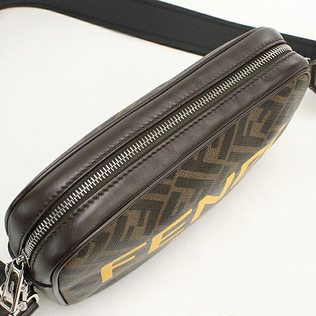フェンディ 斜め掛け ショルダーバッグ メンズ ブランド FENDI FENDI ローマ カメラケース 7M0286 ブラウン USDFE118738011