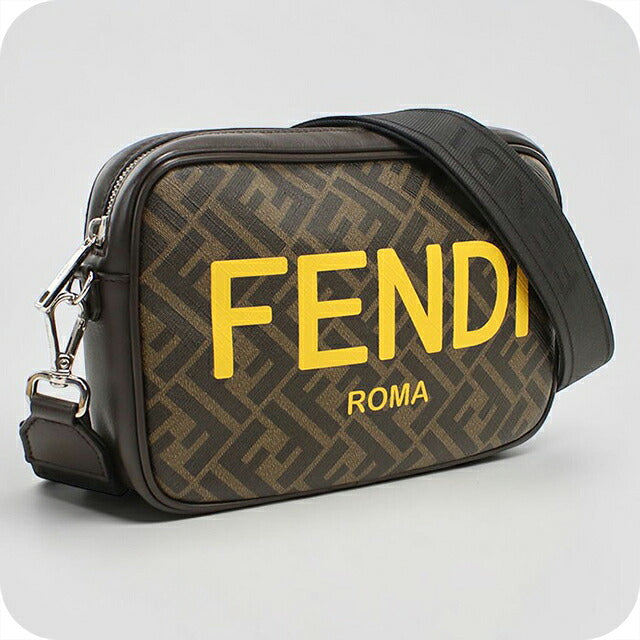 フェンディ 斜め掛け ショルダーバッグ メンズ ブランド FENDI FENDI ローマ カメラケース 7M0286 ブラウン USDFE118738011