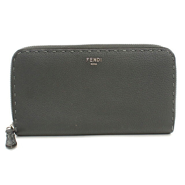 フェンディ 長財布ラウンドファスナー メンズ ブランド FENDI セレリア  7M0210 グレー USDFE119175011