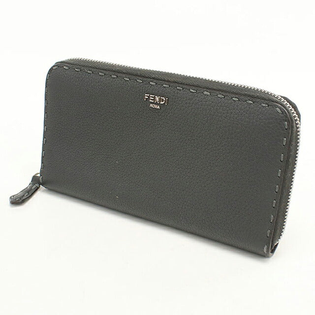 フェンディ 長財布ラウンドファスナー メンズ ブランド FENDI セレリア  7M0210 グレー USDFE119175011