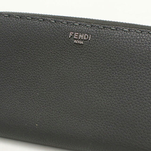 フェンディ 長財布ラウンドファスナー メンズ ブランド FENDI セレリア  7M0210 グレー USDFE119175011