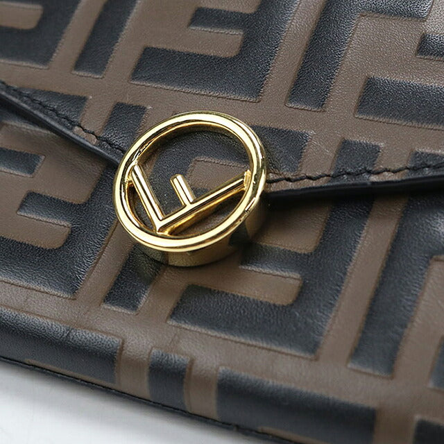 中古 フェンディ 長財布二折 レディース ブランド FENDI エフ イズ フェンディ コンチネンタルウォレット レザー 8M0251 AAFM ブラウン USDFE119425011
