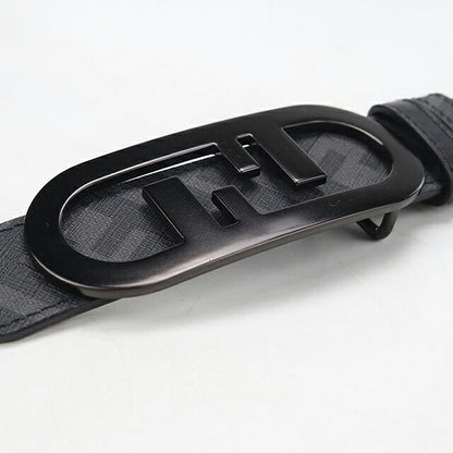 中古 フェンディ ベルト メンズ ブランド FENDI FFモチーフ ズッカ リバーシブル 7C0475 ブラック USDFE119436011