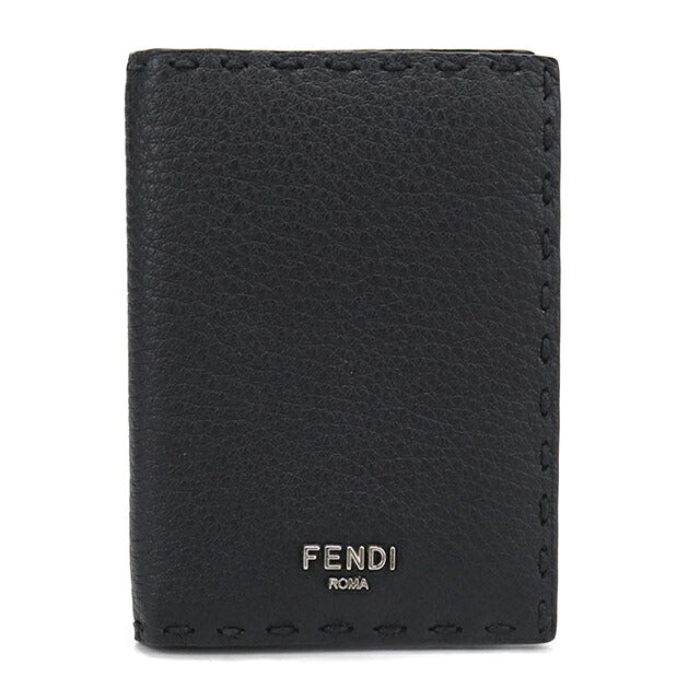 中古 フェンディ カードケース コンパクト メンズ ブランド FENDI セレリア  7M0349 AP3B ブラック USDFE119440011