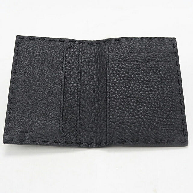 中古 フェンディ カードケース コンパクト メンズ ブランド FENDI セレリア  7M0349 AP3B ブラック USDFE119440011
